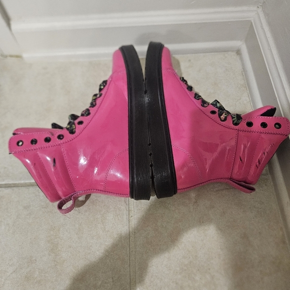 Rare Dr Martens Combat Boot Barbie Core Hot Pink Mix Style Womens US 9 EU 41 - Picture 7 of 15